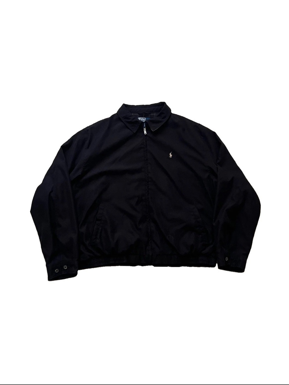 VTG Polo Ralph Lauren Men's Black Full Zip Harrington Jacket Size 2XL